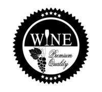 Wine Badges and Labels Wall Decals Paster Paper 67.2x67.2cm It Won't Fall Off Black