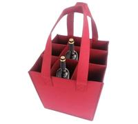 Wine Bag Carrier Tote - Wine Travel Bag, Felt 9 Bottle Insulated Leak Proof Wine Bag | Picnic Job Beach Wine Travel Bag, Portable Wine Bottle Carrying Case for Wine Drinkers, red, ???????????, See
