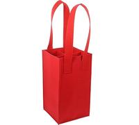 Wine Bag, Felt Wine Tote Bag, Detachable 4 Compartment Bottle Bags, Wine Cooler Bag for Christmas Wedding Birthday Party Shopping, Red