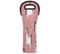 Wine Bag Fun Horse Style Neoprene Bottles Carrier Tote Protector Reusable Single Bottle Gift Bags for Travel Party Picnic