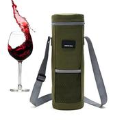 Wine Bag - Portable Insulated Wine Circle Rack Carrier with Handle - Foldable Wine Carrier, Spirit Bag, Thickened Camping Protect Your Favourite Bag for Parties, Den, Travel, Army Green, see
