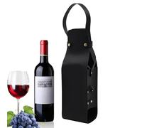 Wine Bag - PU Leather Wine Rack Bag | Wine Tote Bag with Handle, Hand Luggage for Wine, Wine Holder for Travel and Outdoor Activities, Elegant Wine Bag Bottle Holder, Black, riferimento alla