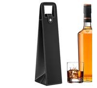 Wine Bag Reusable PU Leather Tote Bag Champagne Beer Holder, black, Siehe Beschreibung, See description