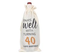 wine bags drawstring wine bags birthday wine bag wine packaging bags with drawstring | champagne bottle pouch, burlap wine bags for women men ann party decorations, 40th Birthday, Se référer au