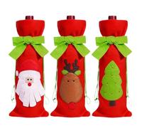 Wine Bags for Wine Bottles, Wine Bottle Cover, 3X Soft Christmas Champagne Bottle Lids, Cute Wine Bottle Covers, Decorative Wine Bottle Bag with, 3 pieces, Se référer au descriptif, Refer to