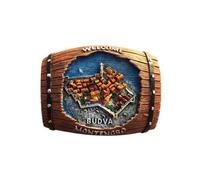 Wine Barrel Style Budva Montenegro Fridge Magnet Travel Souvenirs Refrigerator Decoration Hand Painted Craft Collection