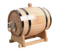 Wine Barrel with Wood Stand, 1 Liter Mini Whiskey Barrel Vintage Wooden Barrel Home Bar Decor Display and Storage for Cocktails Bourbon Tequila Rum Wine