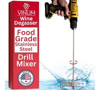 Wine Beer Degassing Stirrer for Wine Making 17.5” Stainless Steel 316 Drill Mixer Rod Attachment Wand w/Paddles | Winemaking, Brewing, Mead, Kombucha Supplies | Mixing De-gasser Agitator Tool