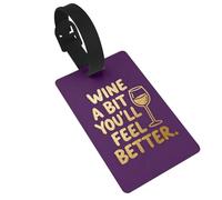 Wine Bit Better Luggage Tags for Suitcases - Durable PVC ID Tags with Detachable Straps for Travel, Backpack, Golf Bag, Anti-Loss