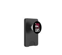 Wine Books And Cats Red Wine Loving Book Reading PopSockets PopWallet for MagSafe