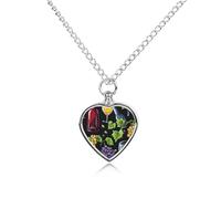 Wine Bottle And Glass Grapes Urn Necklace for Ashes Adjustable Pet Cremation Jewelry Heart Urn Pendant for Men Women
