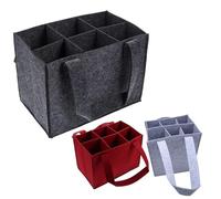 Wine Bottle Bag - 6 Bottle Wine Bag | Protective Drinks Organizer for Picnic, Wedding, Travel, Camping, Portable Divider Case with Handles, Carry In, red wine, riferimento alla descrizione