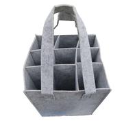 Wine Bottle Bag - 9 Cell Felt Carry Bag, Multi-Compartment Travel Organizer, Beach Picnic Carry Bag, Fabric Bottle Holder Holder, Light Gray, Please refer to the description, Please refer to