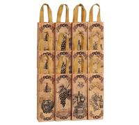 Wine Bottle Bags 12 Pieces Vintage Non-Woven Pouch with Handle