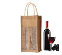 Wine Bottle Bags Reusable Linen Sleeves Protector Pouch with Compartment