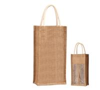 Wine Bottle Bags Reusable Linen Sleeves Protector Pouch with Compartment