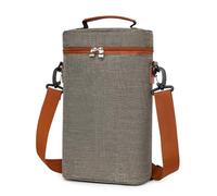 Wine Bottle Carrying Tote, Wine Travel Bag Tote - Insulated Tote Bag For 2 Bottles, Insulated Wine Holder | Waterproof Carry Case With Handle, Wine Holder For, Grey, Se référer au descriptif, Art Deco