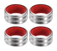 Wine Bottle Collars, 4 Pcs Stainless Steel Wine Drip Ring, 40mmx19mm Leakproof Ring Drip Stoppers for Wine Bottles, Wine Stop Accessories for Bar and Home (Red Silver)