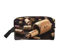 Wine Bottle Cork print Toiletry Bag for Men Travel Toiletry Bag, Spacious Capacity Cosmetic bag for Women
