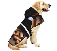Wine Bottle Corks Grapes Dog Raincoat, Waterproof Adjustable Dog Rain Jacket with Reflective Strip and Leash Hole, Lightweight Dog Hooded Poncho Rain Coats for Large Medium Small Dogs