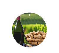 Wine Bottle Corks Grapes Hanging Air Freshener Set, Round Lavender Fragrance Cards For Auto Interior, 10/24 Cards Pack