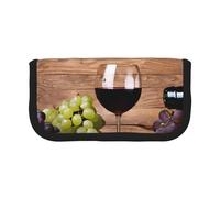 Wine Bottle Corks Grapes Large Capacity Canvas Pencil Case, Sturdy and Durable, Easy to Store in an Orderly Manner