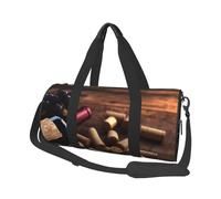 Wine Bottle Corks Grapes Print Travel Duffel Bag, Foldable Gym Bag Overnight Weekend Bags for Women, Large Holdall Bag Cabin Bag for Sports and Travel