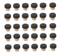 Wine Bottle Corks Shape Red Wine Sealing Stoppers Beverage Bottle Outlet Cap Black 30PCSwine Corks