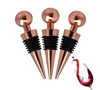 Wine Bottle Corks, Zinc Alloy Wine Stoppers Reusable Sealing Caps for Saving Wine Champagne Prosecco (Pack of 3, Rose Gold)