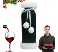 Wine Bottle Cover - 27x12cm Christmas Decorations Velvet Plush Wine Bottle Bag, Red Cover with Drawstring for Holiday Party Table Decor, Dress Up - Home Restaurant Use