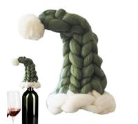 Wine Bottle Cover, Protector Topper Knitted Reusable, Santa Hat Christmas Wine Bottle Decorations, for Beer Whiskey Glass Holiday Birthday Halloween Travel