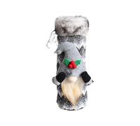 Wine Bottle Cover, Wine Bottle Cover - Christmas Gnome Costume for Wine Bottle, Swedish Gnomes Tomte, Wine Bottle Decoration, Christmas Wine Bag for Fe, Gray, Fare riferimento alla descrizione, Please