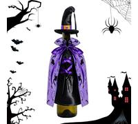 Wine Bottle Cover, Wine Bottle Cover for Halloween, Purple Black Witch Bottle Cover, Cute Wine Bottle Covers, Scary Wine Bottle Decorations for Halloween, a, 1 stück (1er Pack), See description
