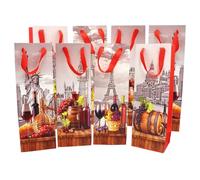 Wine Bottle Gift Bags Pack of 8 with Gift Tags & Handles | City Landmarks Design | Fits 75 ottles | Ideal for Birthdays, Christmas, Anniversaries & Hostess Gifts