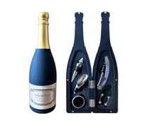 Wine Bottle Gift Set - 5 Piece Wine Accessories Kit with Corkscrew, Foil Cutter, Stopper, Drip Ring & Pourer in Champagne Bottle Case - Wine Lover Gifts for Men & Women, Birthday, Christmas, Wedding