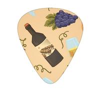 Wine Bottle Grape Glass Printed 12 Pcs Guitar Picks Sampler With Storage Box Bass Picks Thin Medium Heavy Picks For Acoustic Guitar Electric Guitars Ukulele
