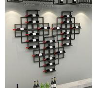 Wine Bottle Holder Set of 3 Wall Mounted Wine Rack 21 Bottle, Metal Wine Rack Wall Mounted, Vertical Wine Rack Home Décor（ Black,Gold,Brown）