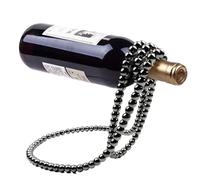 Wine Bottle Holder - Single Bottle Holder, Table Wine Rack | Small Wine Rack, Pearl Chain Wine Stand, Table Decoration, Self-Balancing Creative Modern Decorative Single Wine Rack for Z, black, see
