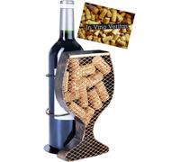Wine Bottle Holder Wine Glass Display for Corks Bar Gift for Wine Drinker
