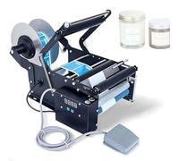 Wine Bottle Label Applicator, Electric Round Bottle Labeling Machine With Foot Pedal, 20-40 Bottles/Min, Sticker Dispenser For Glass Pla-stic Metal Cans, Cylindrical Jars 20-100mm Diameter(Upgraded)