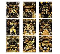 Wine Bottle Labels - Self-adhesive 2026 Happy New Year | Stickers for Celebrating the New Year - For Women Girls Teens Sportsmen Family Friends Colleagues