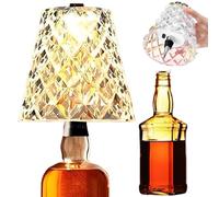 Wine Bottle Lamp - 3-Color | Touch Dimming Cordless Lampshade Wireless Whiskey Top Light for Bedroom Living Room Kitchen Dining Patio Home Decor Accent Lighting Coffee Table Rechargeable LED