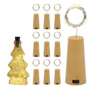 Wine Bottle Lights, 10 Pack Wine Bottle Cork Lights with 20 LEDs, Battery Operated Stopper Light, LED for Liquor Bottles, Fairy String Light with 3 Speed Adjustment