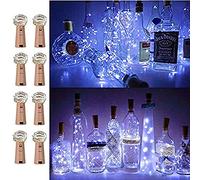 Wine Bottle Lights with Cork, 8 Pack Battery Operated LED Cork Shape Silver Wire Fairy Mini String Lights for DIY, Party, Decor, Wedding Indoor Outdoor (Cool White)