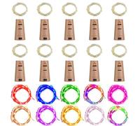 Wine Bottle Lights with Cork,RcStarry 7Ft/2M 20 LEDs Cork Lights for Bottle 10 Pack,Silver Wire Bottle Lights for DIY, Party, Decor, Christmas, Halloween,Wedding(Colorful)
