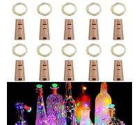 Wine Bottle Lights with Cork,RcStarry 7Ft/2M 20 LEDs Cork Lights for Bottle 10 Pack,Silver Wire Bottle Lights for DIY, Party, Decor, Christmas, Halloween,Wedding(5 Colors)