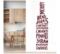 Wine Bottle - Merlot, Pinot Noir, Sauvignon - Kitchen Restaurant Decal Wall Sticker [XLarge] [Burgundy]