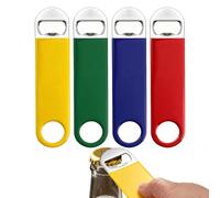 Wine Bottle Openers 4 Pack, 7 Inch/17.7cm Large Rubber Coated Beer Bottle Opener Multi-Color Stainless Steel Bottle Cap Openers Set for Cold One Professional Bartender Kitchen Restaurant