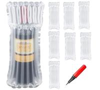 Wine Bottle Protector,8 Pcs Reusable Bubble Cushion Wrap Sleeves Bubble Wrap Bags Inflatable Bags with Pump for Safe Packaging and Transportation
