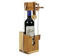 Wine Bottle Puzzle Lock - Wooden Brain Teaser for Adults - Unique Gift for Men or Women - Novelty Drinking Game - Escape Room Style Challenge - Funny Drink Jail Gag!